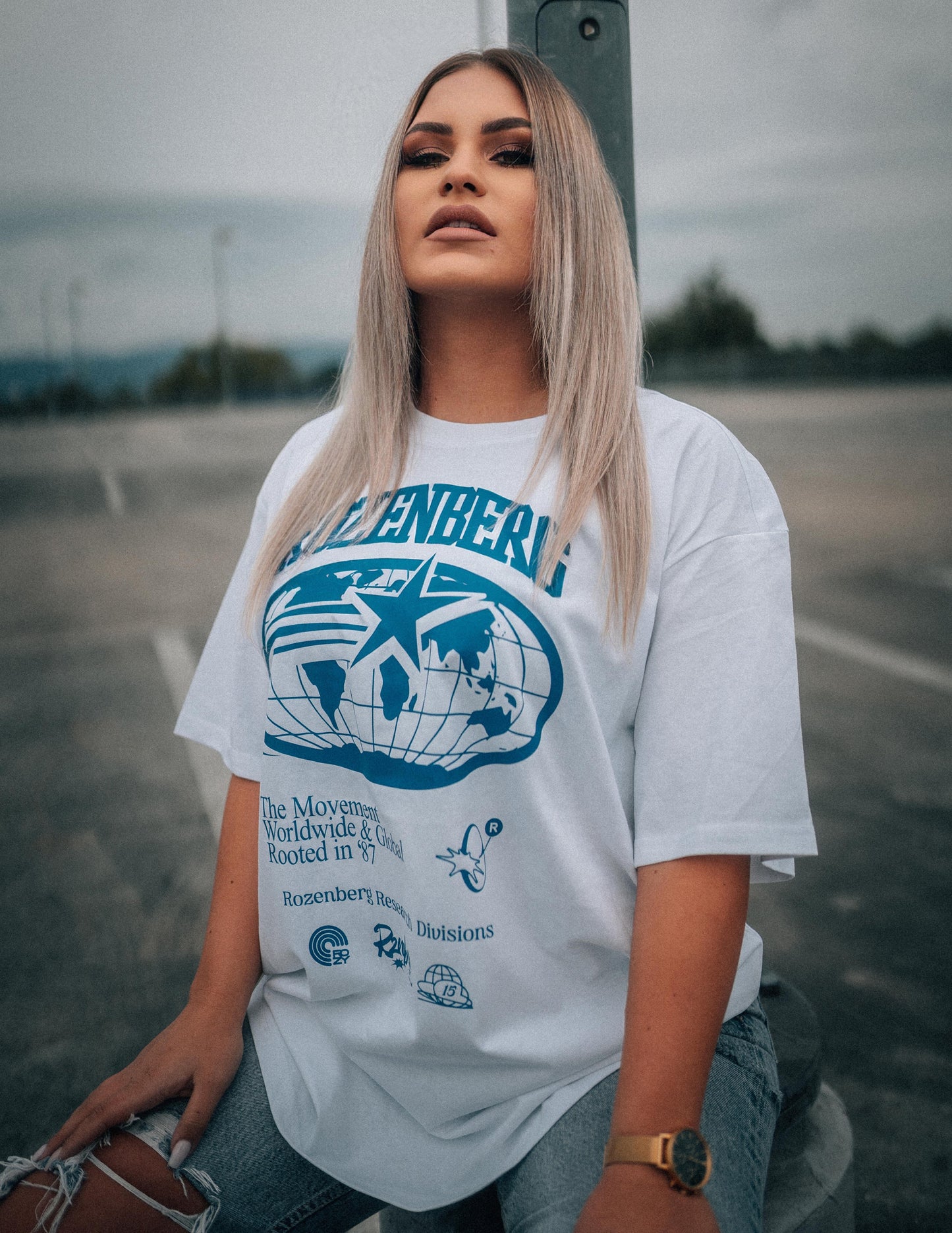 Worldwide Oversized Tee Bianco